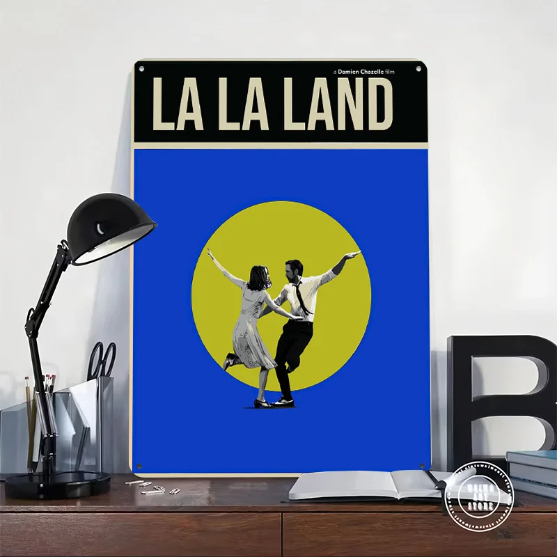 La La Land Movie Poster Retro 3D Printed Metal Signs Customized Wall Hanging Gift for Modern Home Decoration Room Office Decor