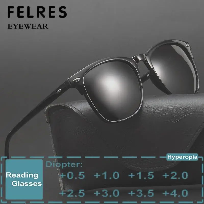 

Prescription Black Reading Sunglasses Men Women Outdoor Travel Shade Presbyopic Glasses Magnification Readers +1.0 1.5 2.0 2.5