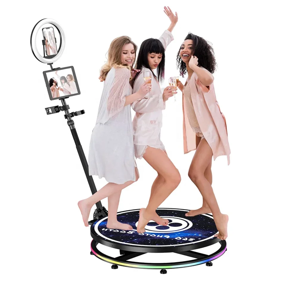 

360 Photo Booth Machine for Parties,Weddings,Rental,Live Streaming.360 Spin Camera Booth