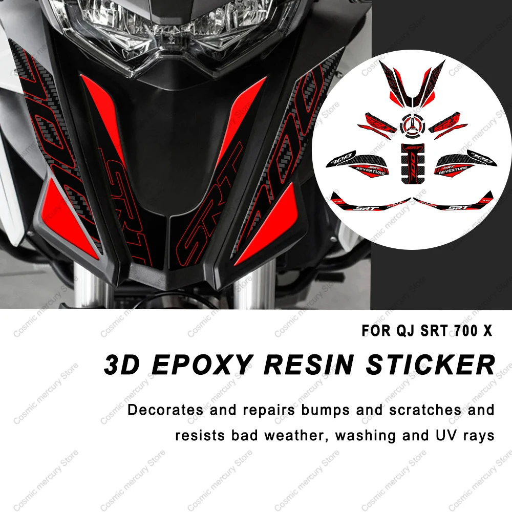 Kit d'autocollants de moto pour QJ SRT 700 X, gel 3D, autocollant XY, accessoires Foy Guard, tampon précieux