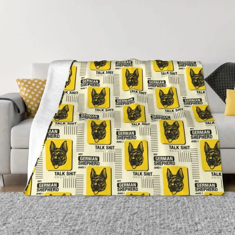 

German Shepherd Baby Blanket Velvet Summer Animal Collage Multifunction Warm Throw Blankets for Sofa Travel Rug Piece