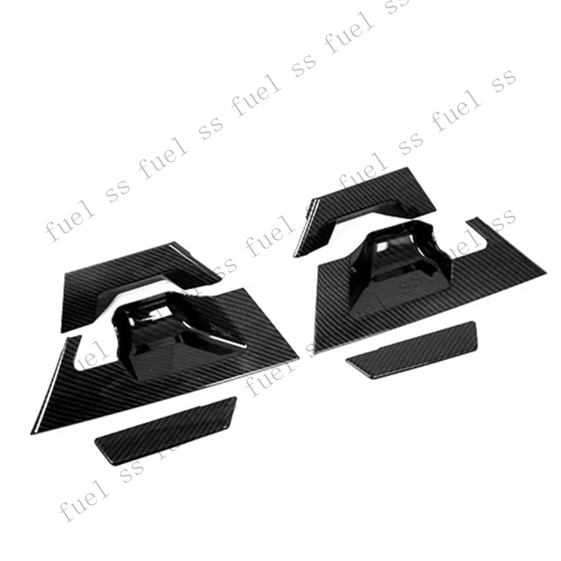 S+ Carbon Fiber Rear Door Handle Decor Cover Trim for Toyota C HR For CHR Set of 6