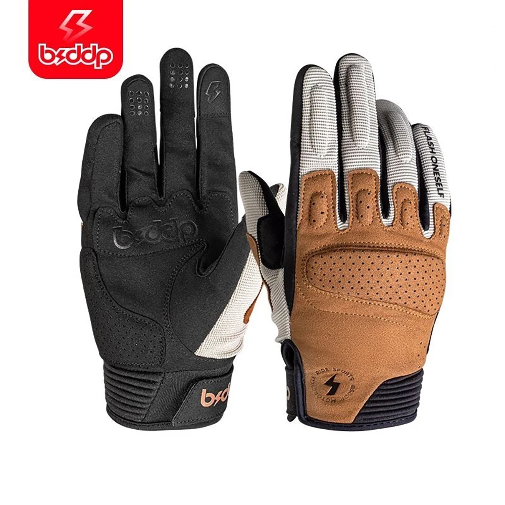 New Summer Motorcycle Gloves Men Moto Bicycle Brown Luvas Women Touchscreen Breathable Motocross Cycling Riding Guantes S-2XL