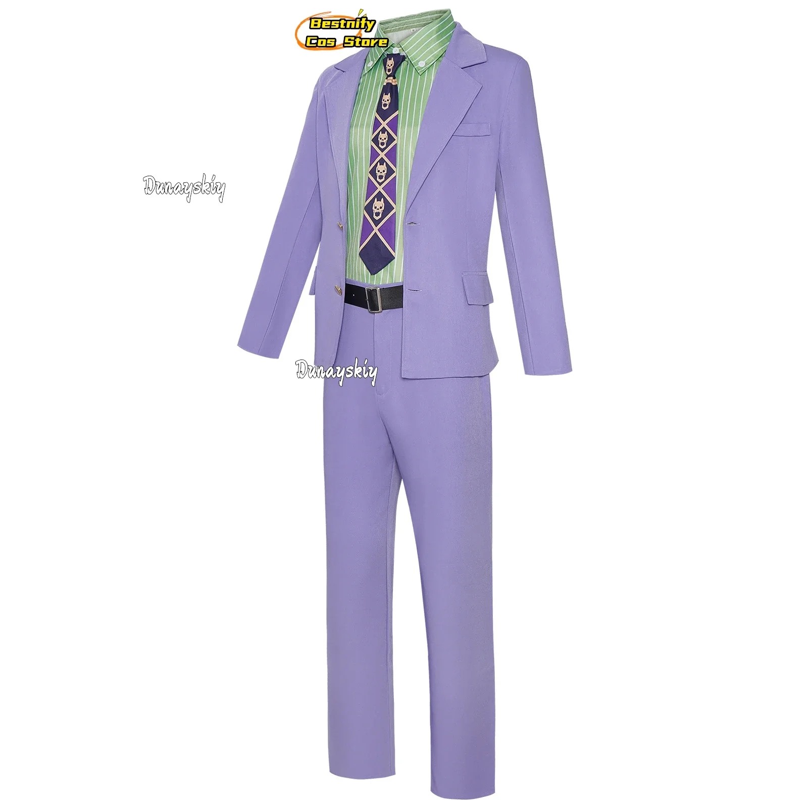 КосплейАниме Невероятные приключения ДжоДжо Кира Йошикаге Косплей Костюм Мужская униформа Костюмы Пальто Брюки Галстук Рубашка Парик Ролевая игра Наряд