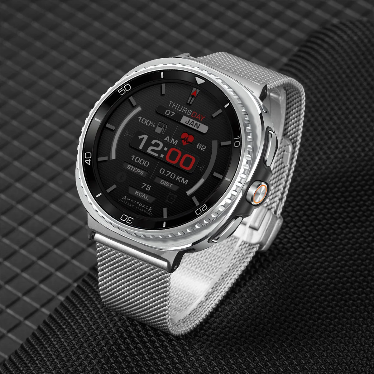 Compatible with Samsung Galaxy Watch 8/8 Classic Magnetic Folding Clasp Stainless Steel Milan Strap
