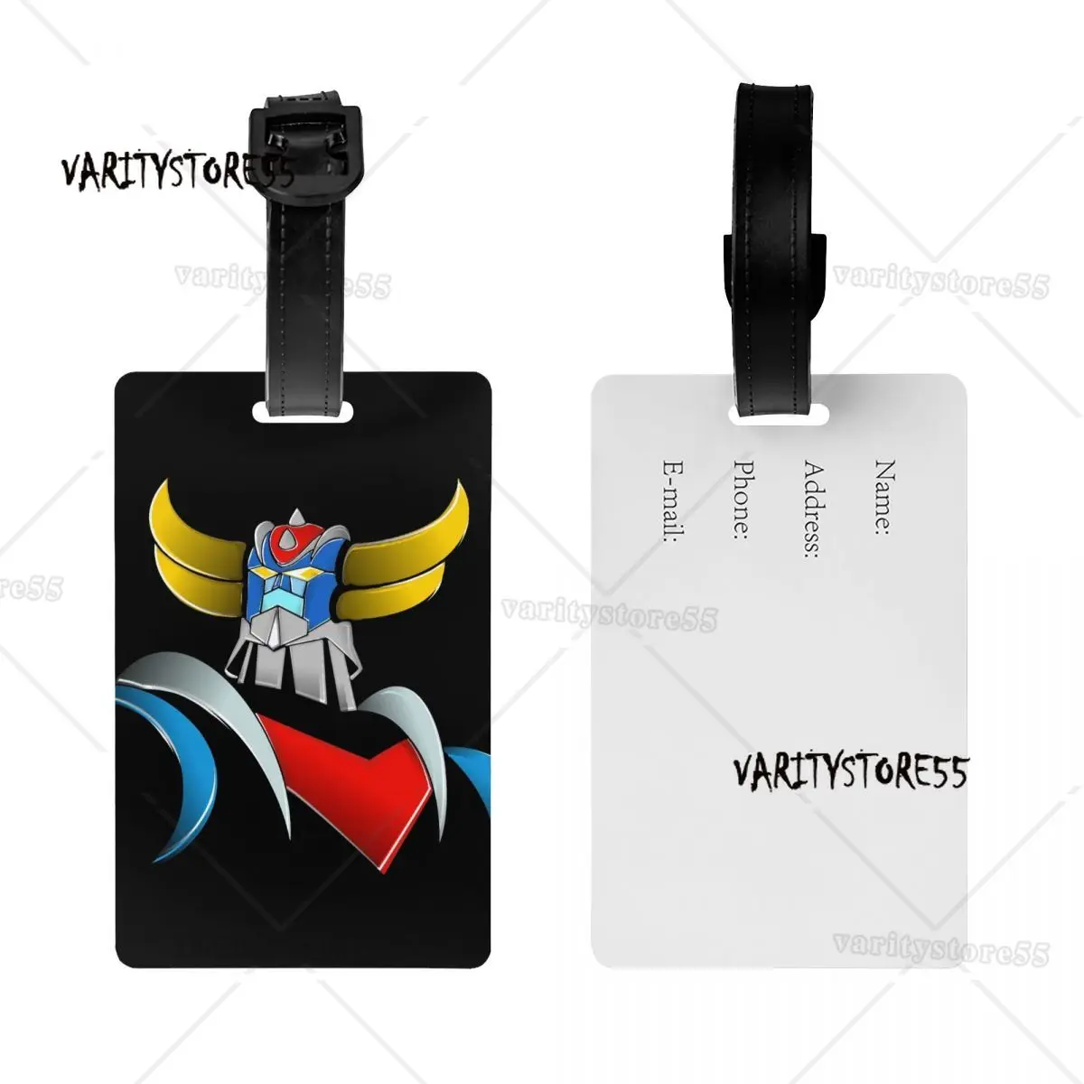 Custom Goldorak Grendizer Luggage Tags for Suitcases Cute Anime UFO Robot Goldrake Baggage Tags Privacy Cover Name ID Card