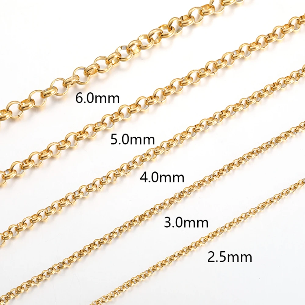 1 Meter Stainless Steel BL O Style Link Chain for DIY Bracelets Necklace Jewelry Making Accessories Bulk