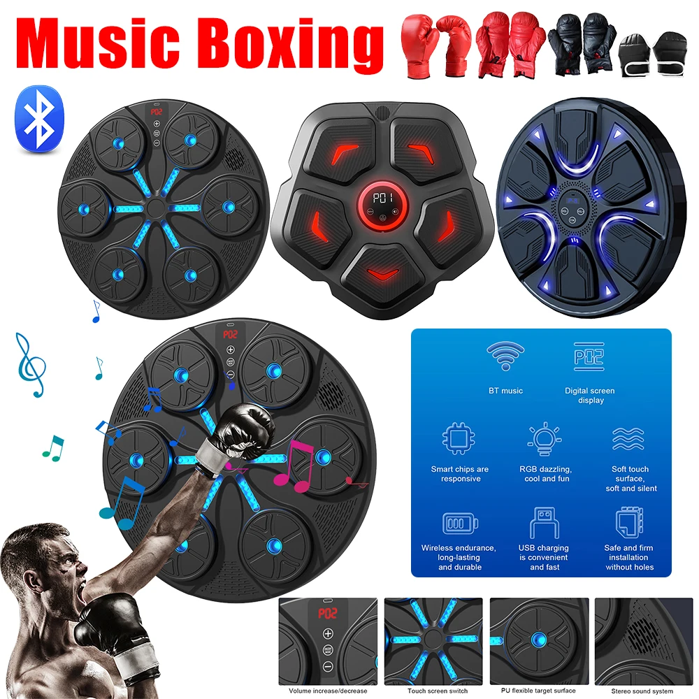 LED Smart Music Boxing Machine Electronic Bluetooth Boxing Sandbag Wall Target Boxing Training Equipment Boxing Training At Home