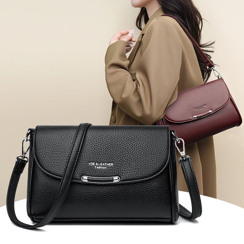 

Новая модная женская сумка-мессенджер с клапаном, роскошная сумка на одно плечо, высококачественная винтажная однотонная сумка из искусственной кожи для ежедневного использования