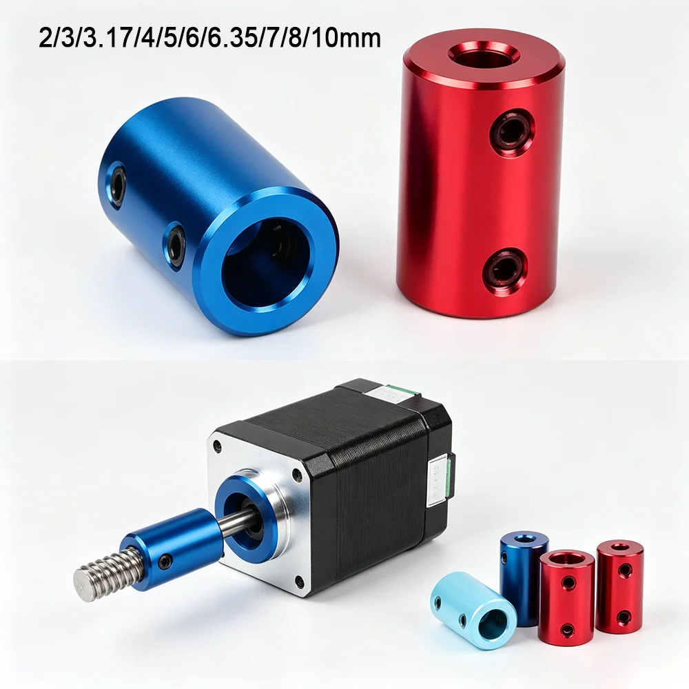 2P Aluminum Coupling Bore 2/3/3.17/4/5/6/6.35/7/8/10mm 3D Printers Parts Blue Shaft Coupler Screw For Stepper Motor Accessories