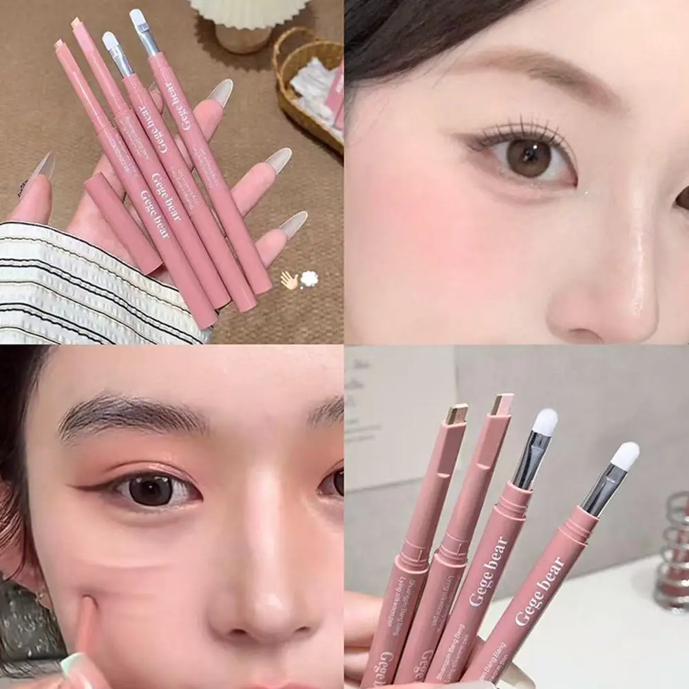 2 in1 アイライナー マット ハイライト シャドウ ペンシル ヌード ベージュ ブラウン ブライトニング アイライナー ペンシル ライイング シルクワーム ペン メイクアップ