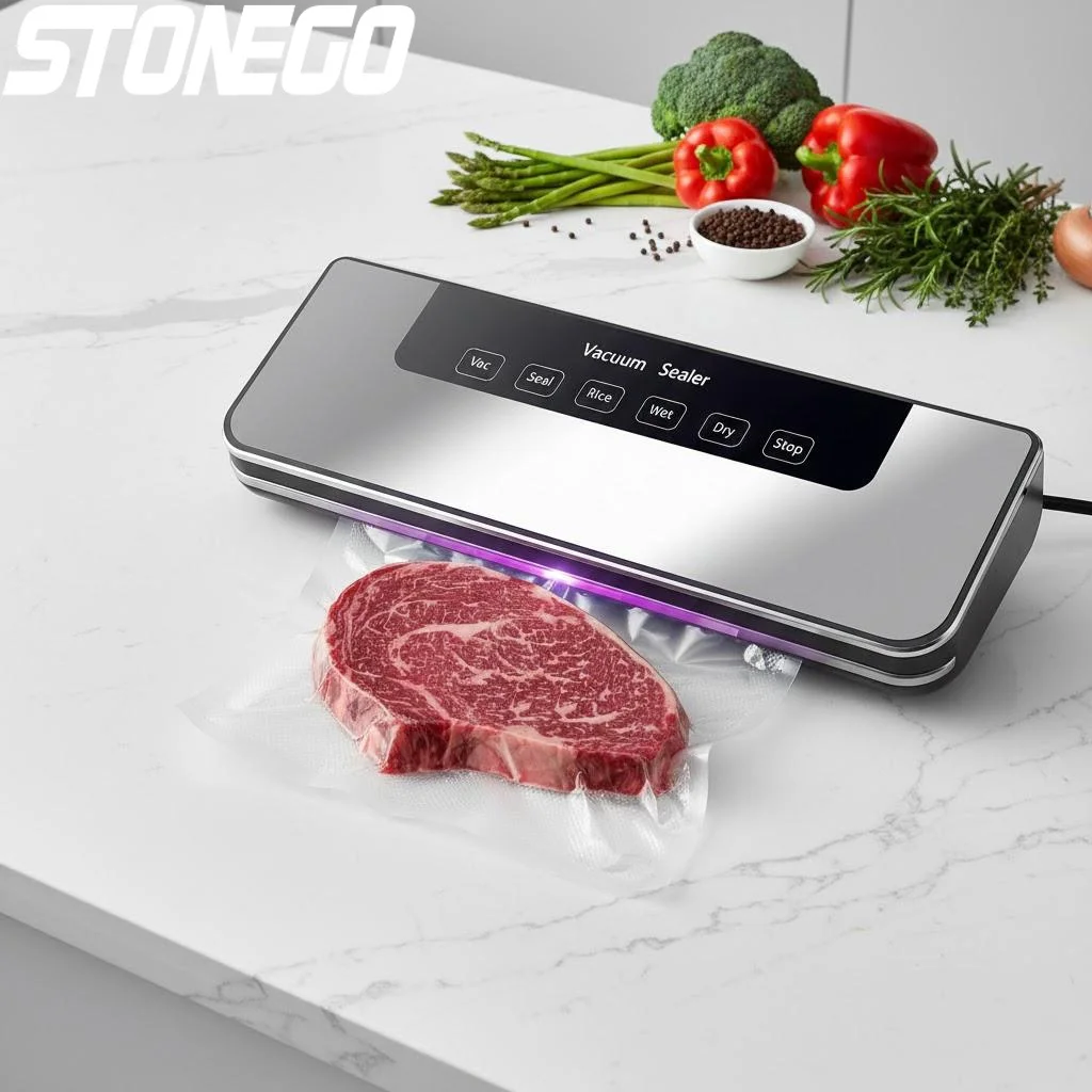 

Универсальный вакуумный упаковщик с автоматическим управлением, мощностью всасывания 65 кПа, для сухих и влажных продуктов, масла и порошков