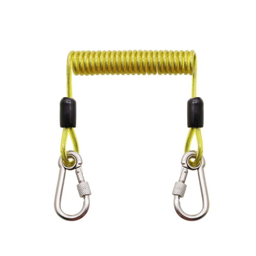 Cable de acero anticaída con mosquetón de acero inoxidable para llaves