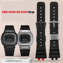 GMW-B5000 Resin silicone watch band For Casio Gmw b5000 GM-B2100 strap Sports Waterproof Black Rubber Bracelet Watch Accessories