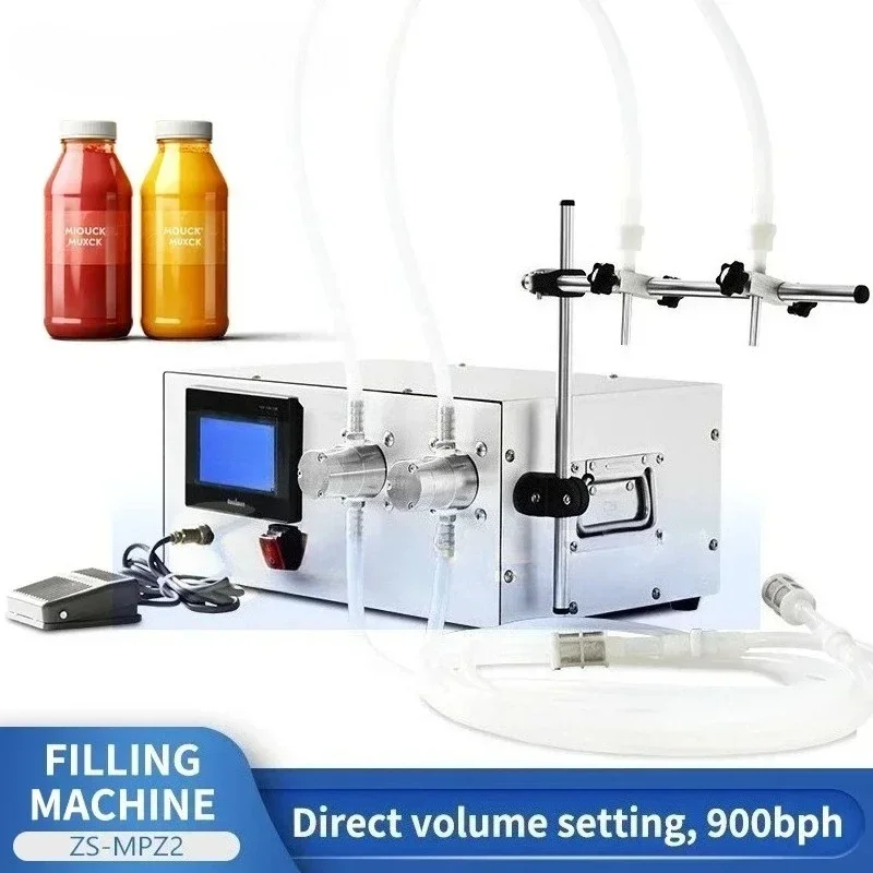 

Magnetic Pump Semi Automatic 2 Head Liquid Filling Machine Water Bottle Filler Juice Drinks ZS-MPZ2
