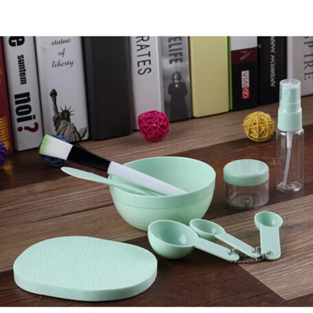 Zestaw narzędzi do maseczek do twarzy DIY, 9 sztuk: duża miska do mieszania, szpatułka, pędzel, butelka z rozpylaczem, mierniki. Do użytku z maseczkami do twarzy.