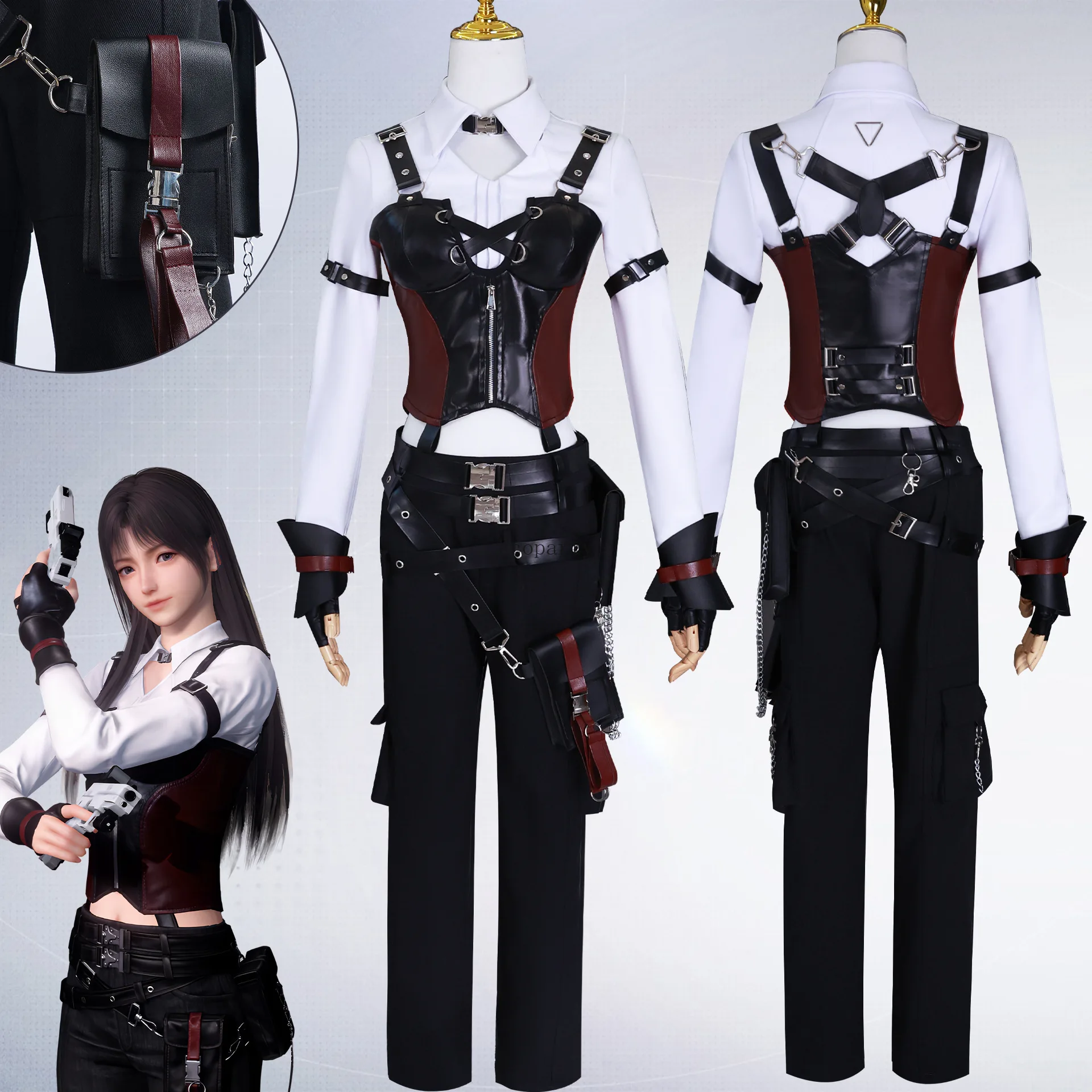 

Game Love and Deepspace Cosplay Costume Shoes Full Set Outfits Miss Hunter Cosplay Uniform for Women Men Halloween Disfraz