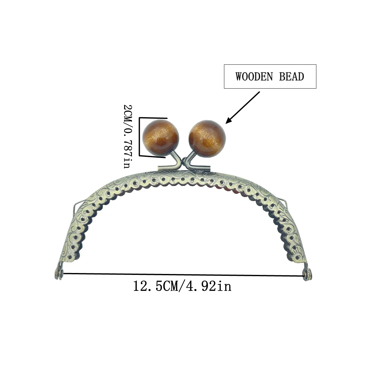 Saco acessórios de hardware, 2cm, 8.5cm, 10.5cm, 12.5cm, 10pcs, contas de madeira redondas, fivela, manual diy