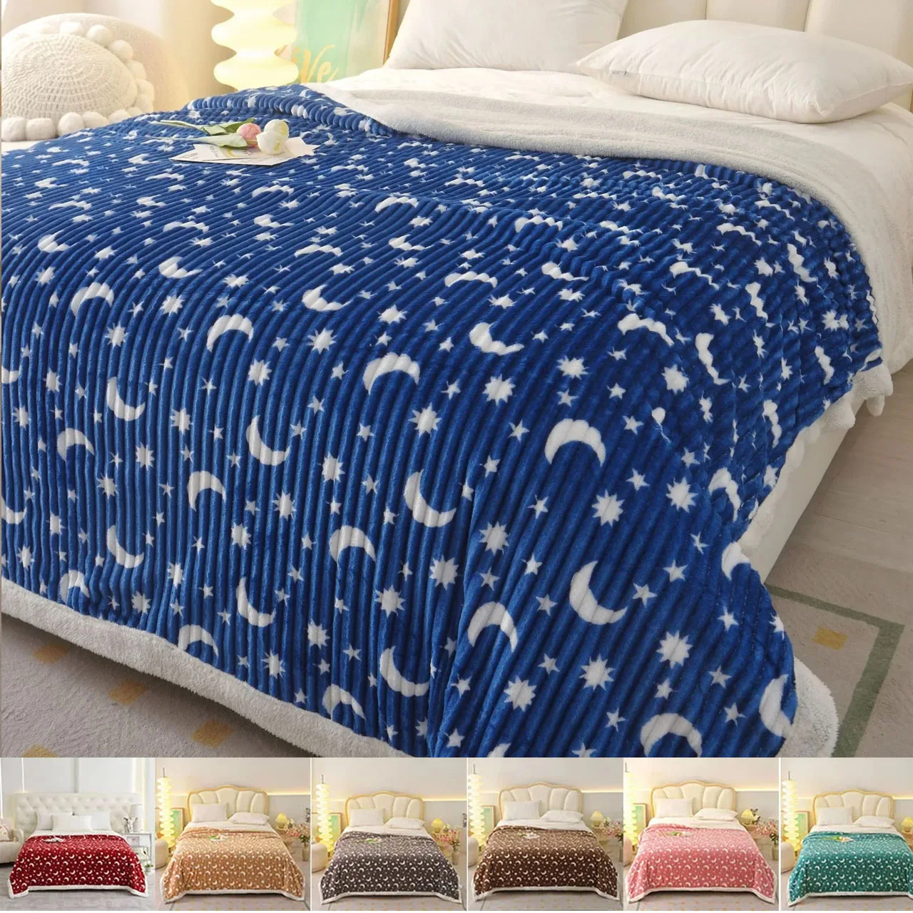 

Double-sided Blanket Lamb Wool Blanket for Sofa and Bed, Thick and Soft,Variety of Size-suitable for All Year - Easy Maintenance
