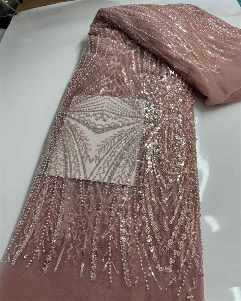 قماش دانتيل ترتر أفريقي تطريز عالي الجودة مطرز تول نيجيري فرنسي لفستان الزفاف #3