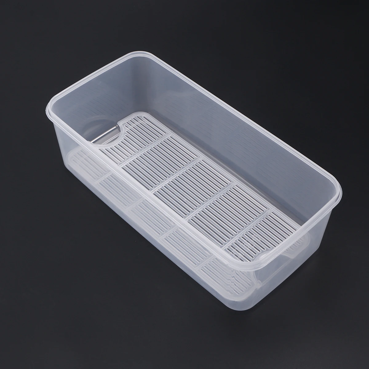 

Transparent Crisper Simple Fruit Vegetables Storage Crisper for Home Store Restaurant (Medium Size With Drainer Piece)
