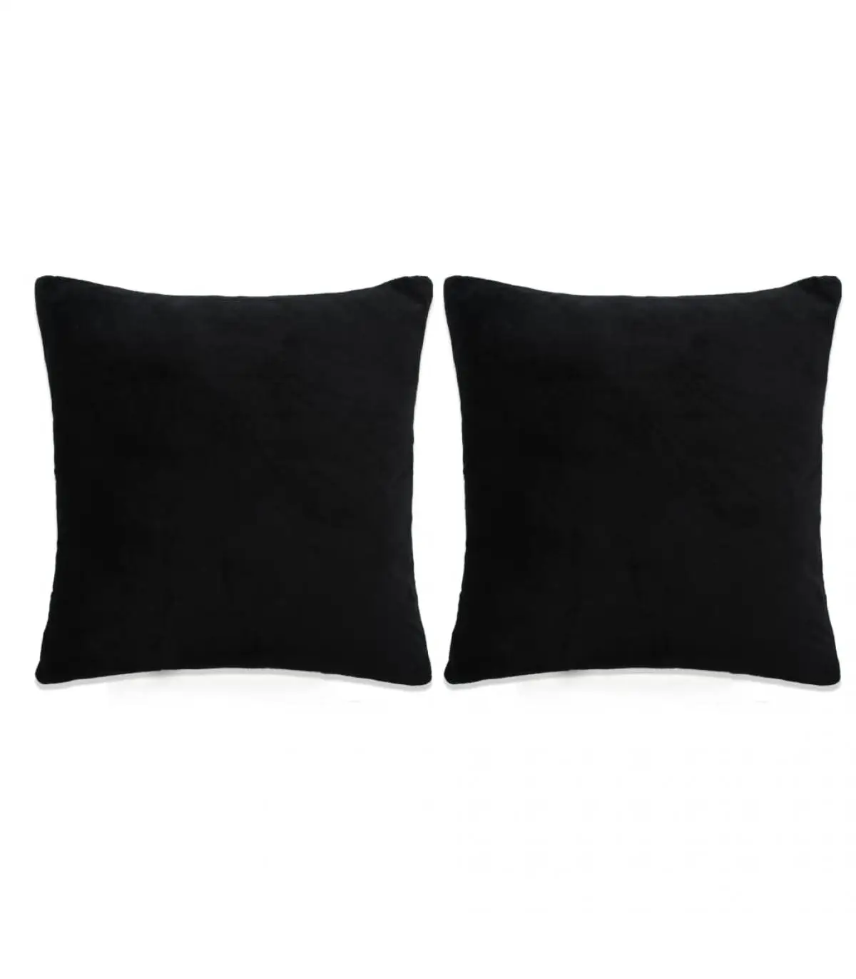 Cushions black fabric cushions 45x45 cm 2 pieces