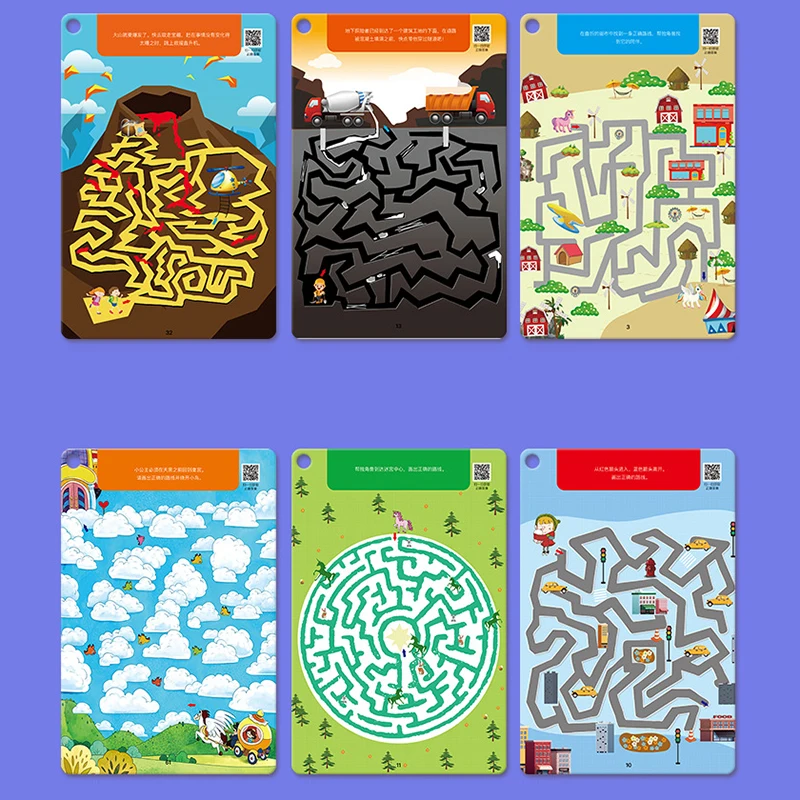 Libro di formazione Quaderno di pratica riutilizzabile Penna di controllo Formazione magica Montessori per bambini Libro educativo Labirinto di concentrazione