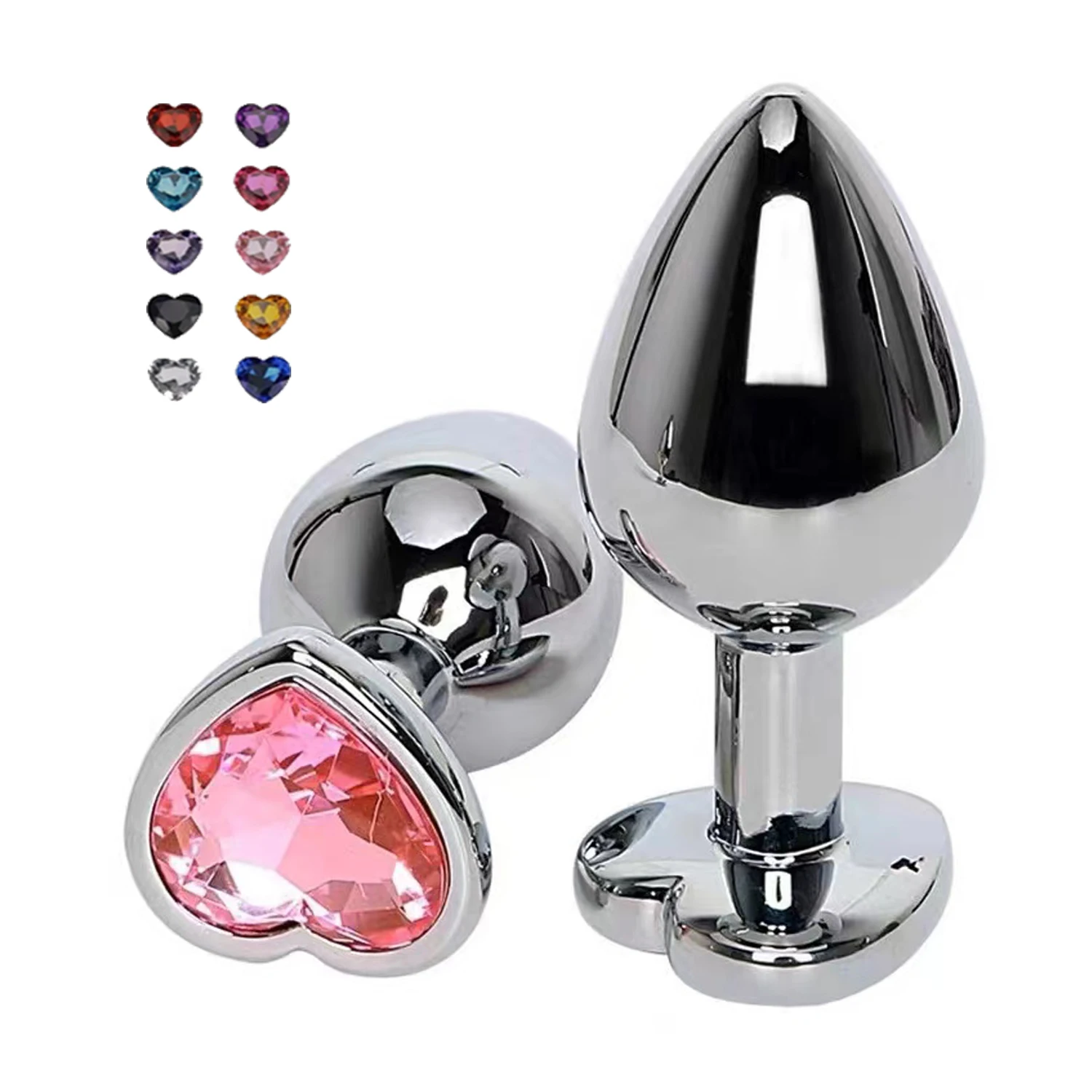 Small Butt Plug Anal Sex Toys Heart Shape Metal Stainless Smooth Sexy Toys For Women Adult Butt plug Stainless Steel Anal Plug