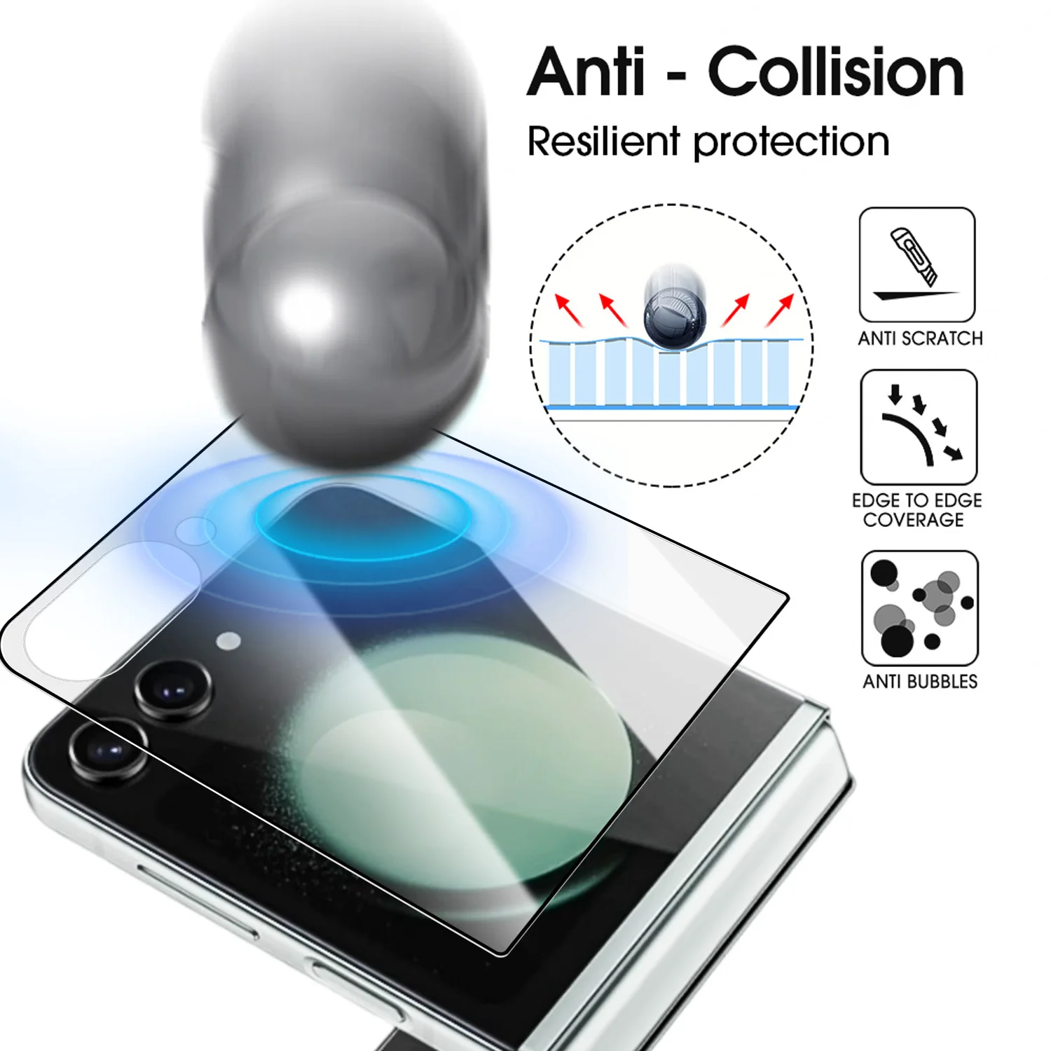 1-3 قطعة الخصوصية الزجاج المقسى أفلام واقية لسامسونج غالاكسي Z Flip 7 Flip7 ZFlip7 2025 مكافحة مختلس النظر الخارجي حامي الشاشة #5