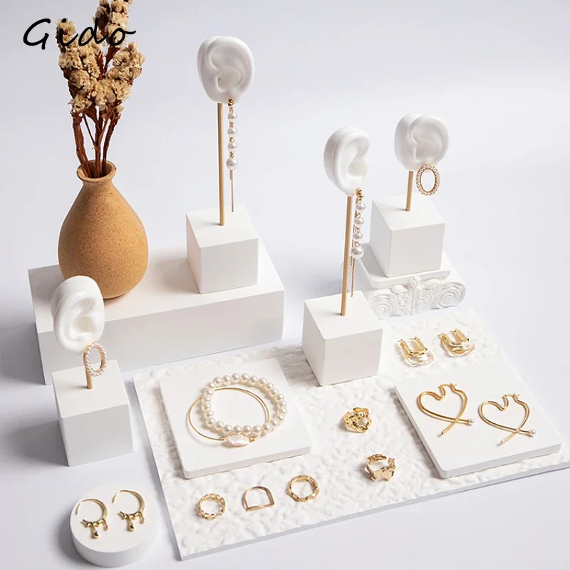 Plaster Display Holder Jewelry Shooting Prop White Creativity Organizador De Joyas Display Stand