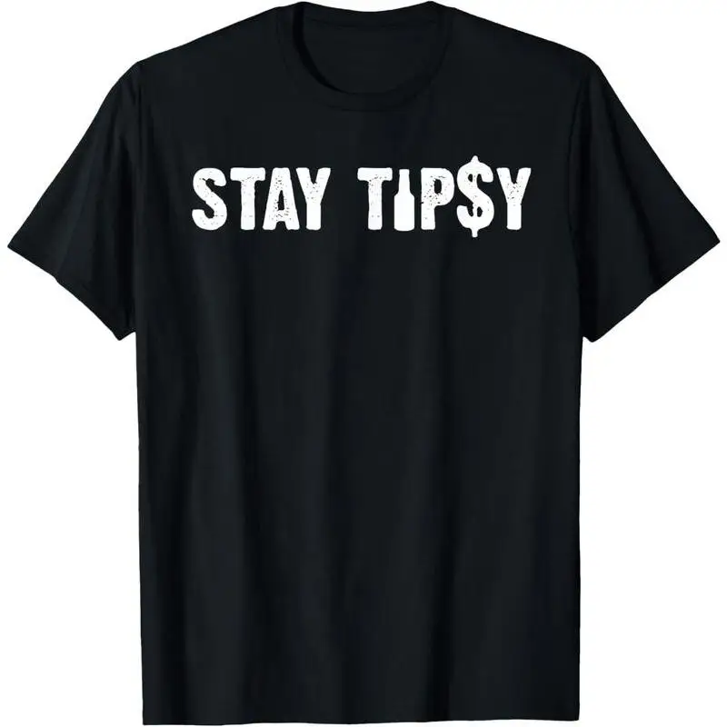 

Stay Tipsy Bartender Mixologist Hospitality Pattern Tops for Womens Fashion Graphic Tees Short Sleeve Tops