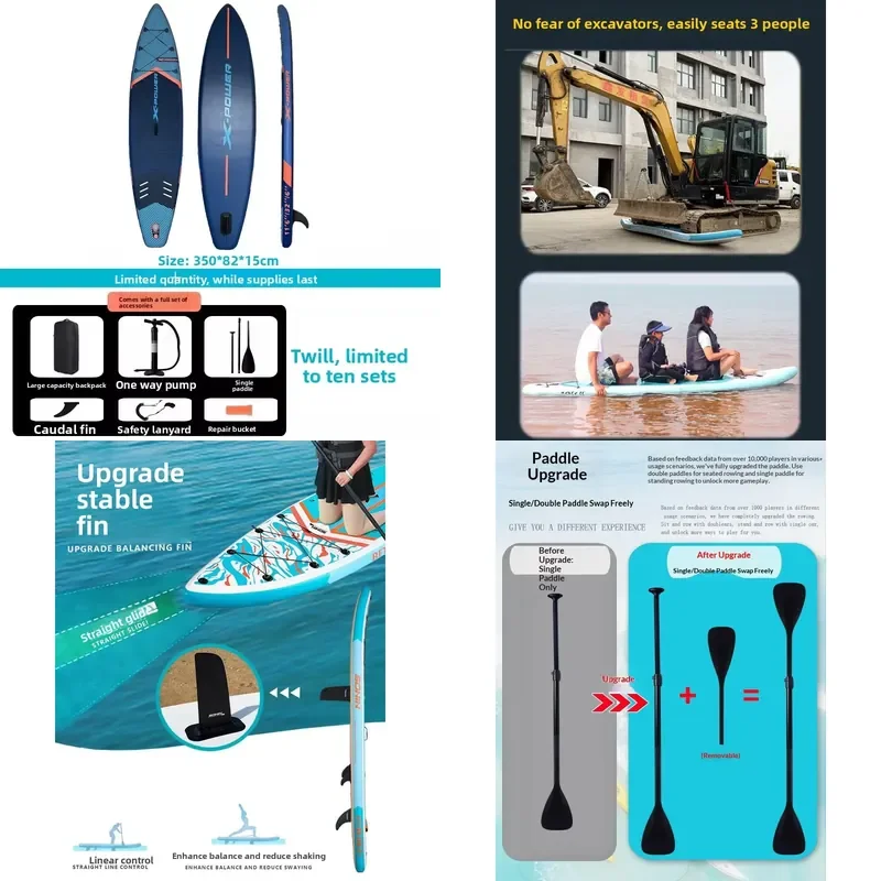 Inflatable Paddle Board (SUP) Double-layer Thickened Surfboard SN-1121 Unisex for Water Rowing Fishing Lure Floating