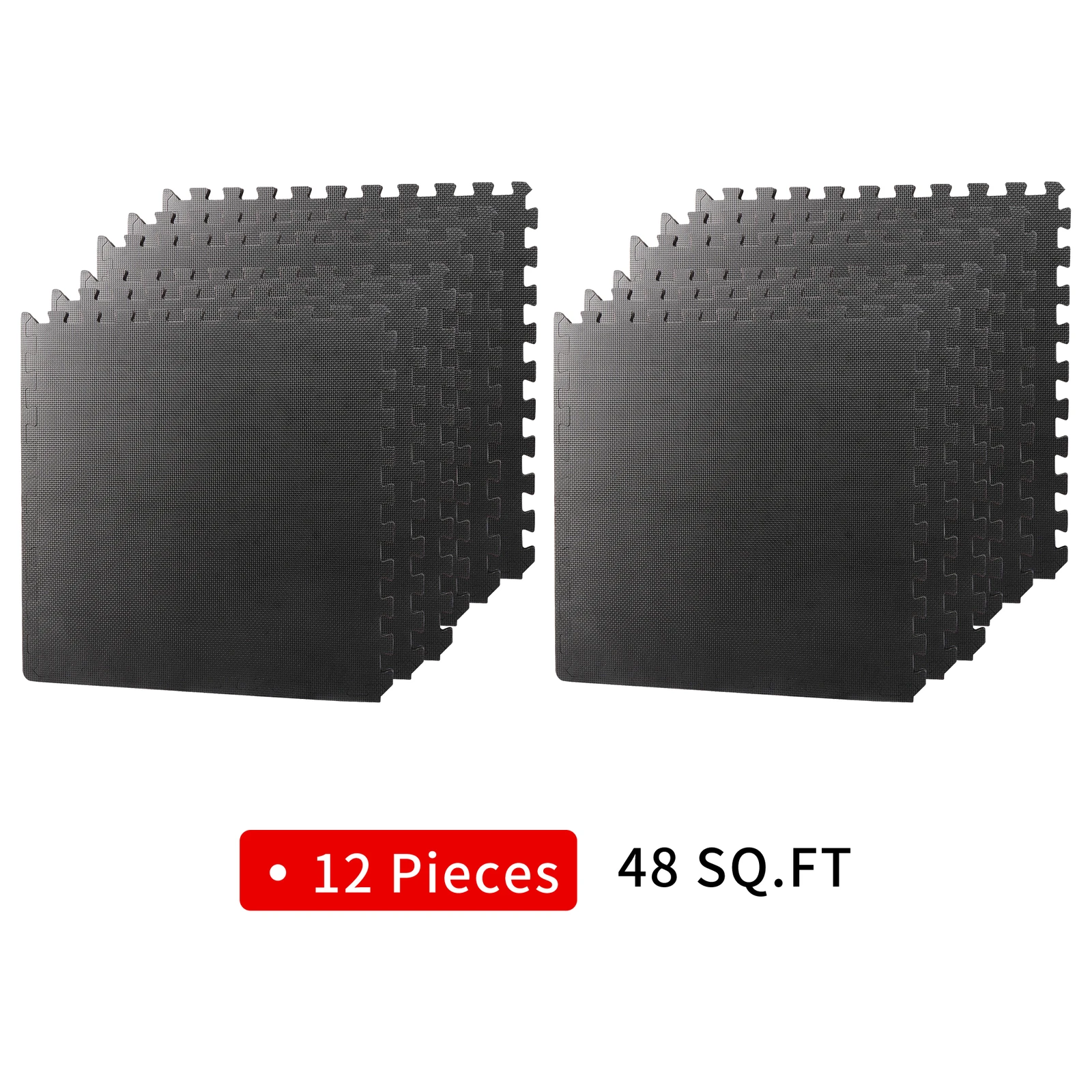 

Exercise Mat 24''x0.5'' EVA Interlocking Foam Floor Mat Gym Workout Mat 12 Tiles
