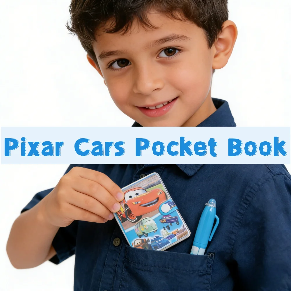 

HOT Disney Pixar Cars Lightning McQueen Cartoon Pocket Book Cute Mini Notebook Student Pen Stationery Set Reward For Kids Gift