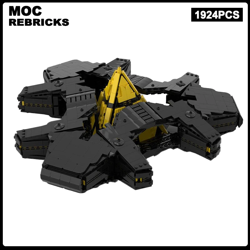 MOC Spaceship Capital Ship Pyramid Destroyer Model DIY Building Blocks Assembly Model Bricks Display Creative Children Toy Gifts