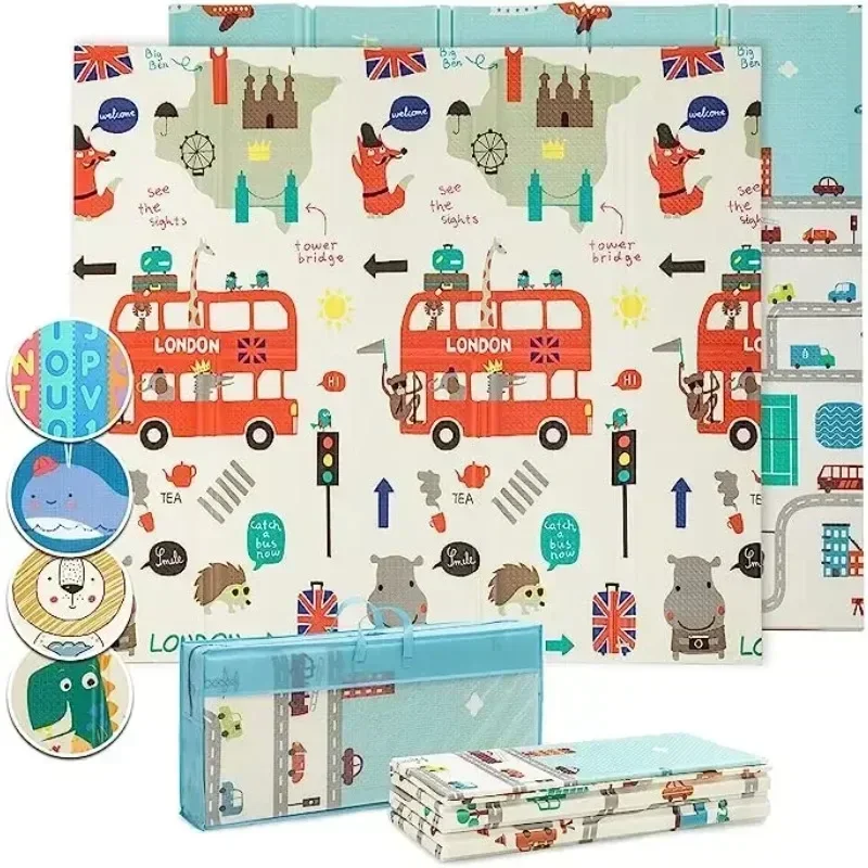 Children's Blanket XPE Foam Baby Play Mat Soft Floor Crawling Pad Toys For Kids Carpet Folding Game Activity Rug with Bag Carpet
