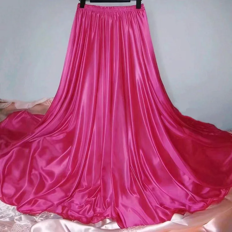 Ultra Silky Soft Smooth Luxury Satin Flowy Maxi Nightgown for Women Long Floor Length Sleepwear Loungewear Casual Elegant Flare