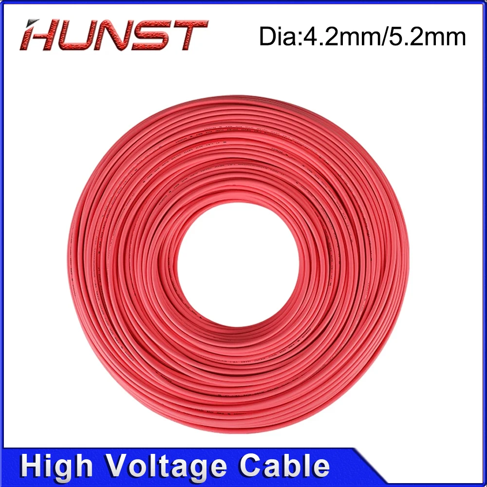 CO2 레이저 전원 공급 장치 및 레이저 튜브 레이저 조각 및 절단기용 HUNST 3/5/10미터 고전압 케이블.