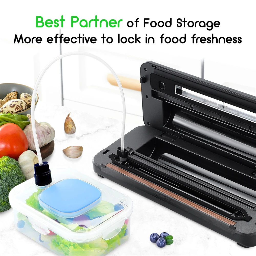 Imagem -05 - Máquina Automática de Seladora a Vácuo de Alimentos Sucção Forte Starter Kit para Armazenamento de Alimentos e Sous Vide