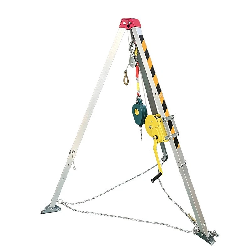Fire telescopic rescue frame Small top life-saving frame Wellhead emergency shelf Lifting aluminum rescue tripod