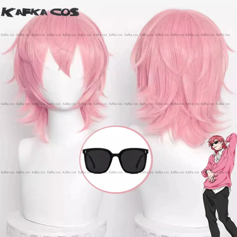 DY20 أنيمي يوري آياتو شعر مستعار تأثيري النظارات الشمسية قصيرة الوردي الطبقات شعر مستعار مقاومة للحرارة الشعر الاصطناعية لجميع القديسين25
