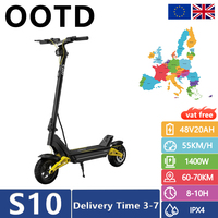 Electric Scooter OOTD S10 10inch Bluetooth Link APP 1400W 48V20AH Max Mileage 70km Lightweight Escooter Dual Suspension
