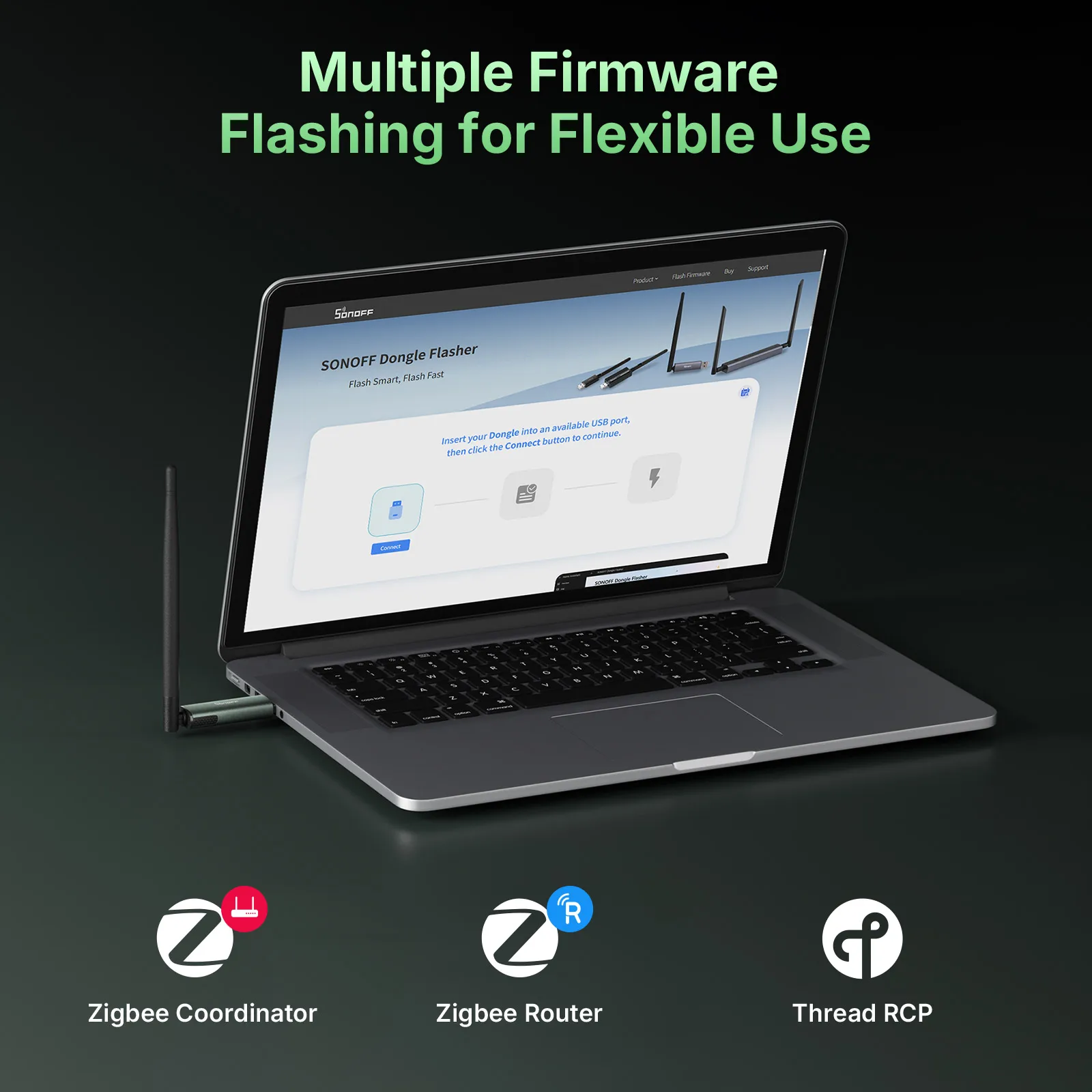 SONOFF Dongle-PP10 Dongle Plus CC2674P10 Zigbee/Thread USB Dongle Flagship Dual-Protocol Performance Works With Zigbee2MQTT OTBR - view 5
