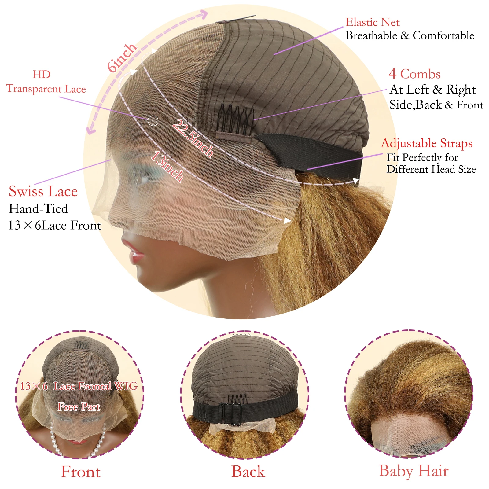 تسليط الضوء على غريب مستقيم البرازيلي خصلات الشعر المستعار الإنسان 13x6 الدانتيل الشفاف الباروكة الأمامية أومبير ياكي مستقيم الشعر الطويل قبل قطعها