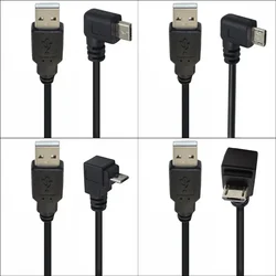 Micro USB Data Cable 90 Degrees UP Down Left Right Angle Android System Mobile Phone Charging Cable Micro USB Wire