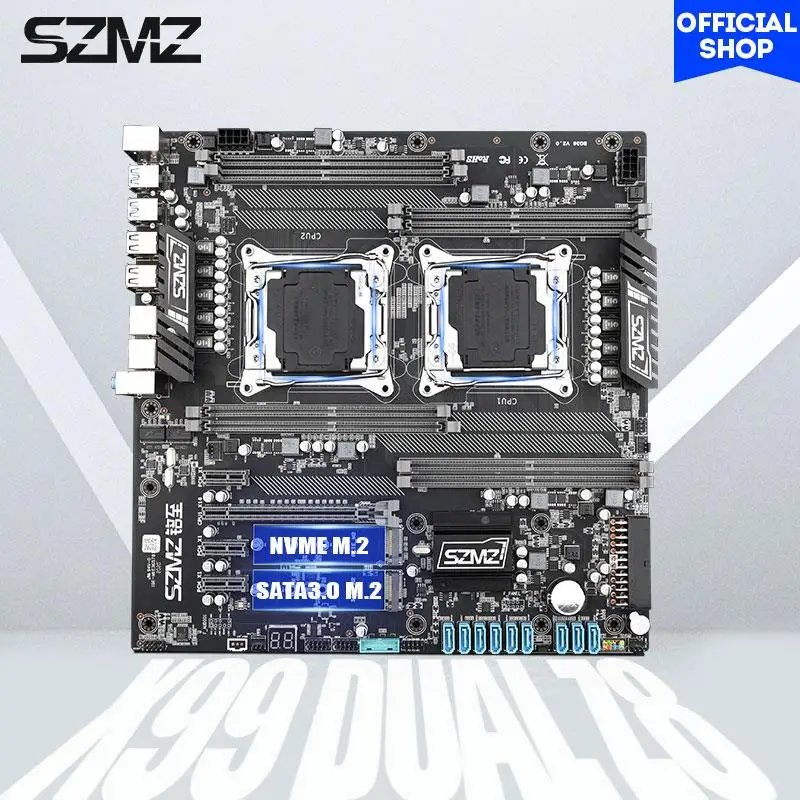 Go! SZMZ X99 Dual CPU Motherboard LGA 2011 v3 Mother Board Support Xeon E5 V3 V4 Base Plate x99 placa mae LGA 2011-3 X99