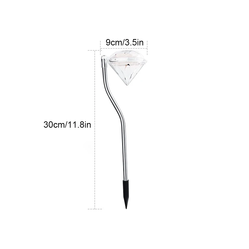 โคมไฟสวนรูปทรงเพชรพลังงานแสงอาทิตย์สำหรับตกแต่งสนามหญ้าและลานสวนพลังงานแสงอาทิตย์