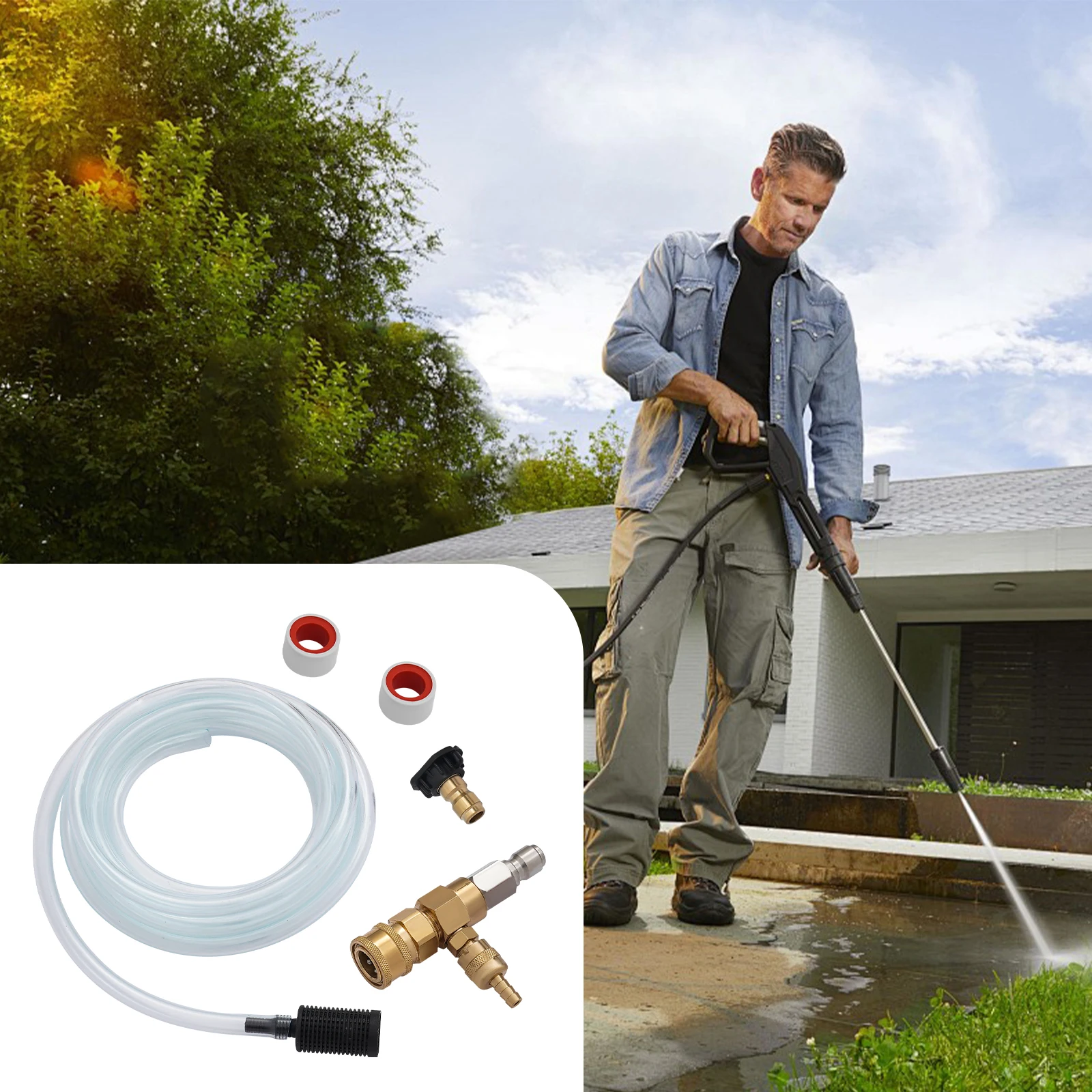 4000PSI طقم حاقن كيميائي فنتوري الأسمدة التلقائية الدفيئة الري المناسب ث/10ft خرطوم فوهة الصابون تصفية #2