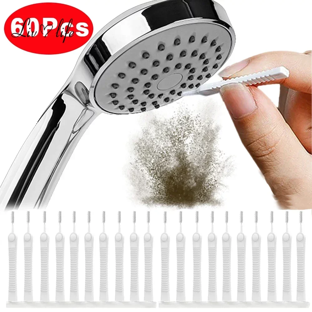 20/60pcs/set Shower Head Cleaning Brush Washing Anti-clogging Small Brush Pore Gap Cleaning Brush For Kitchen Toilet Phone Hole