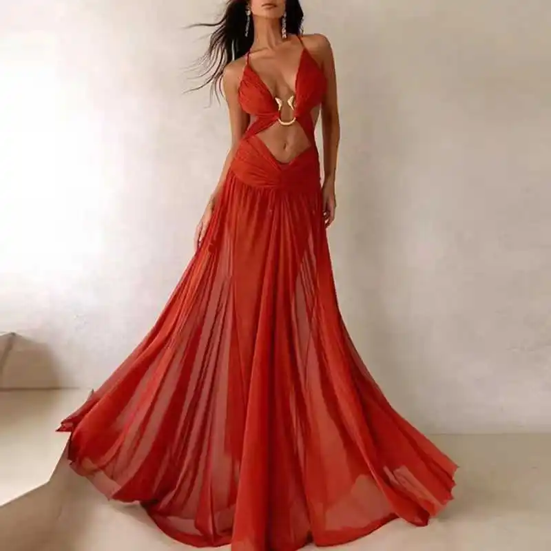 Summer Sexy Holiday Elegant Off Shoulder Tie-up Party Dress Women Sling Long Dress Fashion Beach Style Bodycon Luxury Prom Dress
